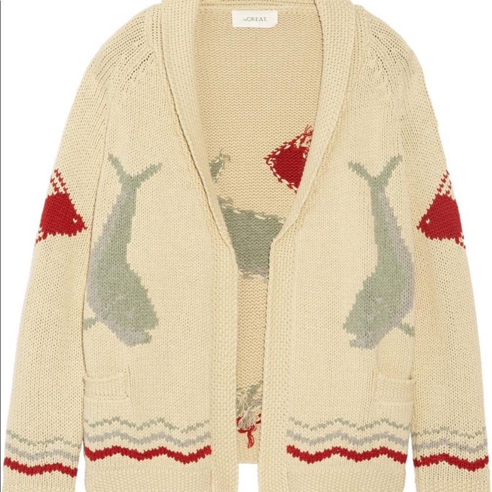The GREAT Fisherman Intarsia Whale Cardigan